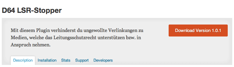 Neues Plugin: D64 LSR-Stopper D64 LSR-Stopper