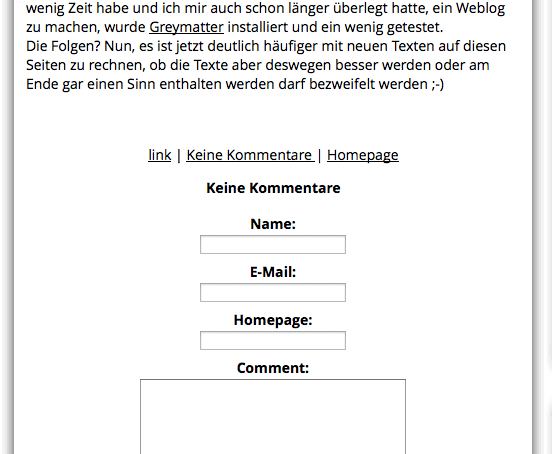 Seit 2002 heißt das hier „Bloggen“ Seit 2002 heißt das hier „Bloggen“