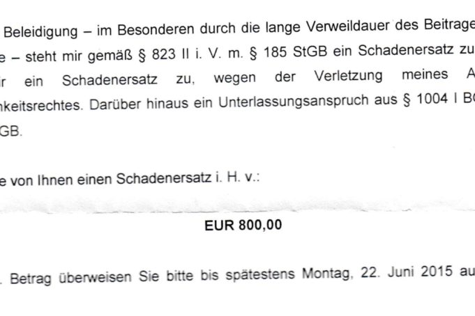 Update zum Update zur „Dobschat hat Arschloch gesagt“-Klage Update zum Update zur „Dobschat hat Arschloch gesagt“-Klage