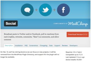 Wordpress-PlugIn Social wird eingestellt Wordpress-PlugIn Social wird eingestellt