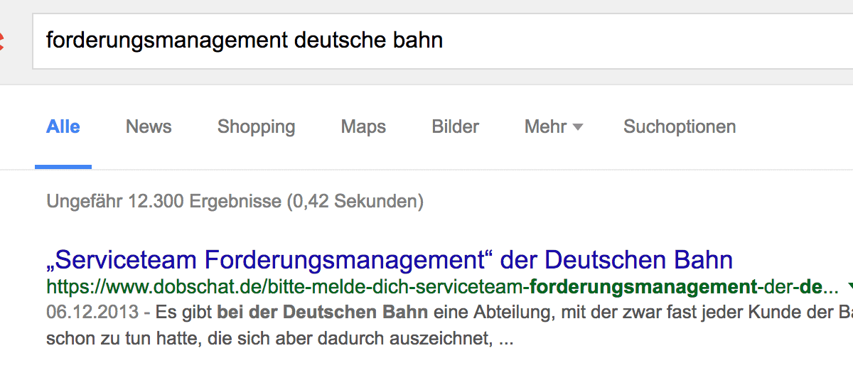 Ich bin nicht das Serviceteam Forderungsmanagement der Deutschen Bahn! Ich bin nicht das Serviceteam Forderungsmanagement der Deutschen Bahn!
