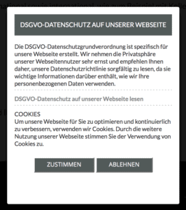 Die DSGVO-Datenschutzgrundverordnung ist spezifisch für unsere Webseite erstellt.