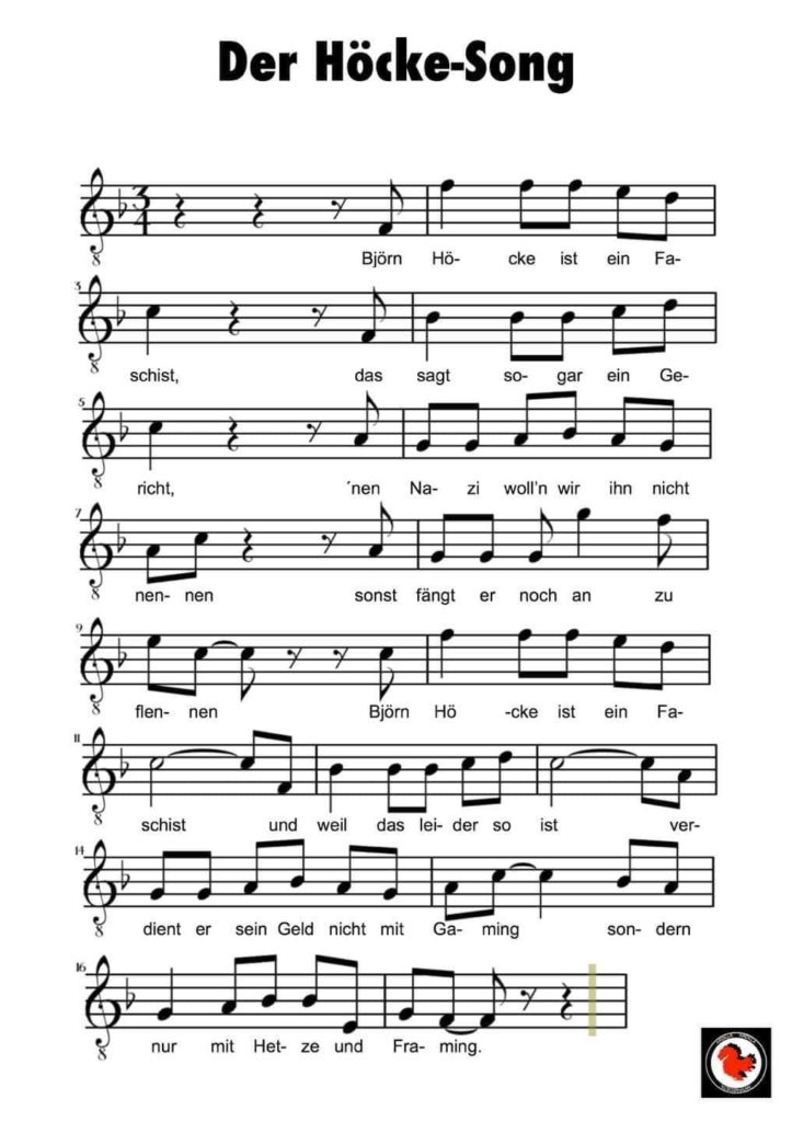 Text und Noten zum Höcke-Song als Grafik.